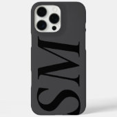 Coques Case-Mate iPhone Élégant noir gras monogramme initial (Verso)