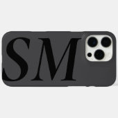 Coques Case-Mate iPhone Élégant noir gras monogramme initial (Verso (horizontal))