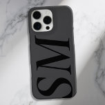 Coques iPhone 16 Pro Max Élégant noir gras monogramme initial<br><div class="desc">Noir Élégant Téméraire Original Monogramme Téléphone Boîtier. Créez votre propre coque iphone personnalisé avec un nom initial personnalisé.</div>