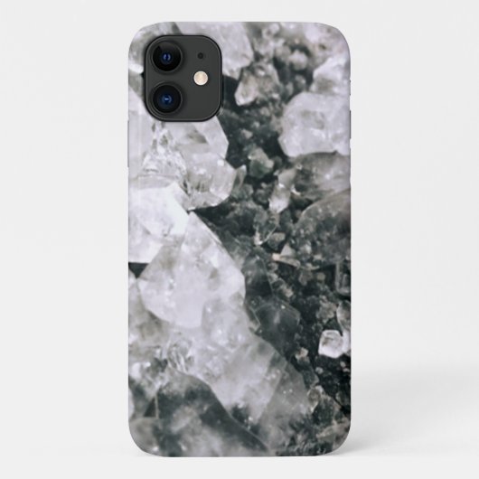 Coques Case-Mate iPhone Elégant noir noir en pierre cristal Geode tendance (Dos)