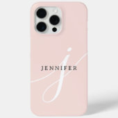 Coques Case-Mate iPhone Élégant noir rose clair rose Monogramme (Verso)