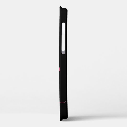 Coques Case-Mate iPhone Élégant noir rose moderne, manuscrit monogramme (Verso / Gauche)