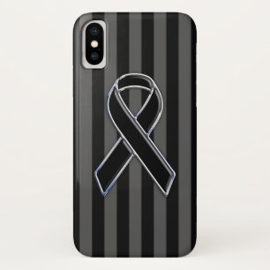 Coques Pour iPhone Élégant Noir Sensibilisation au Ruban Bande Vertic