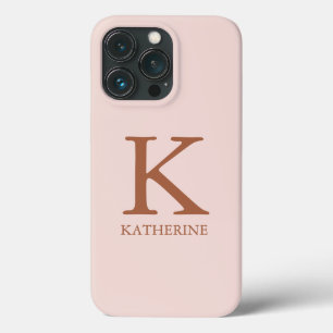 Case-Mate iPhone Case Élégant nom de monogramme serif clair rose clair g