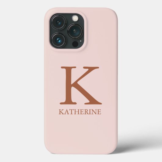 Coques Case-Mate iPhone Élégant nom de monogramme serif clair rose clair g (Verso)