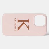 Coques Case-Mate iPhone Élégant nom de monogramme serif clair rose clair g (Verso (horizontal))