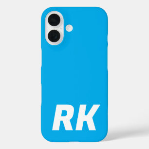 Coques iPhone 16 Élégant Nom moderne et élégant Minimal Solid Blue.