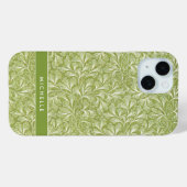 Coques Case-Mate iPhone Élégant Nom Personnalisé Botanique Vert (Verso (horizontal))