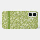 Coques Case-Mate iPhone Élégant Nom Personnalisé Botanique Vert (Verso (horizontal))