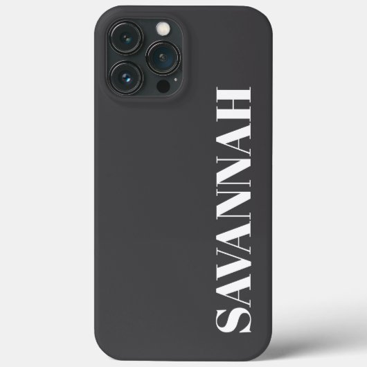 Coques Case-Mate iPhone Élégant nom personnalisé charbon de bois simple (Verso)