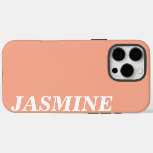 COQUES iPhone 16 PRO MAX ÉLÉGANT NOM PERSONNALISÉ MODERNE COULEUR PECHE UNI