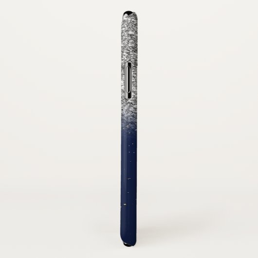 Coques Case-Mate iPhone Elégant Ombre Parties scintillant Argent, Monogram (Dos/Droite)