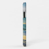 Coques Case-Mate iPhone Elégant or bleu paysage Art (Dos/Droite)