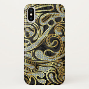 Coques Pour iPhone Elégant Or & Diamants blancs Abstraits