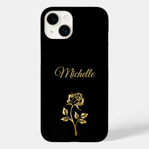 Coque Pour iPhone 14 Elégant or et modèle noir