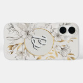 Coques Case-Mate iPhone Élégant or floral | Design botanique chic (Verso (horizontal))