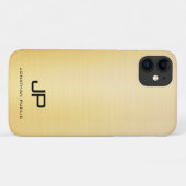 Coques Case-Mate iPhone Elegant Or Moderne Monogramme Nom Modèle (Dos (Horizontal))