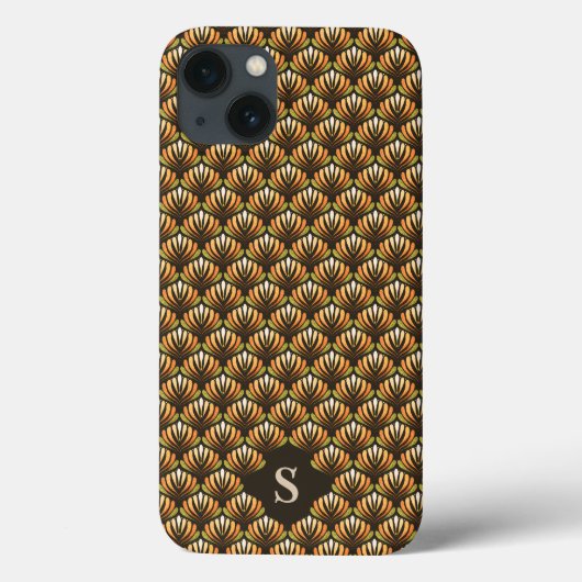 Coques Case-Mate iPhone Élégant or rétro motif floral Monogramme (Verso)
