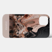 Coques Case-Mate iPhone Elégant or Rose Marbre texture (Verso (horizontal))
