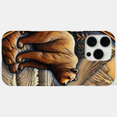 Coques Case-Mate iPhone Élégant ours en cuir au bord de la rivière (Verso (horizontal))