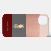 Coques Case-Mate iPhone Élégant, Pamplemousse Doré Pailleté, Rayure (Verso (horizontal))