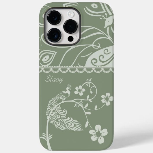 Coques Case-Mate iPhone Élégant paon floral (Verso)