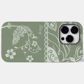 Coques Case-Mate iPhone Élégant paon floral (Verso (horizontal))