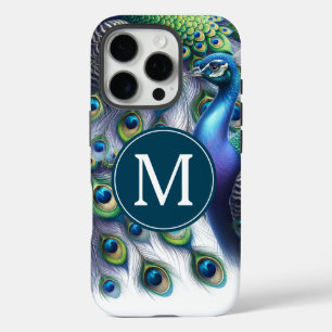 Coques iPhone 16 Pro Élégant paon monogramme