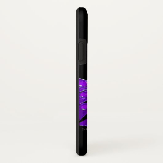 COQUES Case-Mate iPhone ÉLÉGANT PAPIER EN PURPLE, MONOGRAMME AMÉTHYSTE (Dos/Droite)