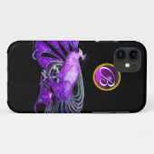 COQUES Case-Mate iPhone ÉLÉGANT PAPIER EN PURPLE, MONOGRAMME AMÉTHYSTE (Dos (Horizontal))