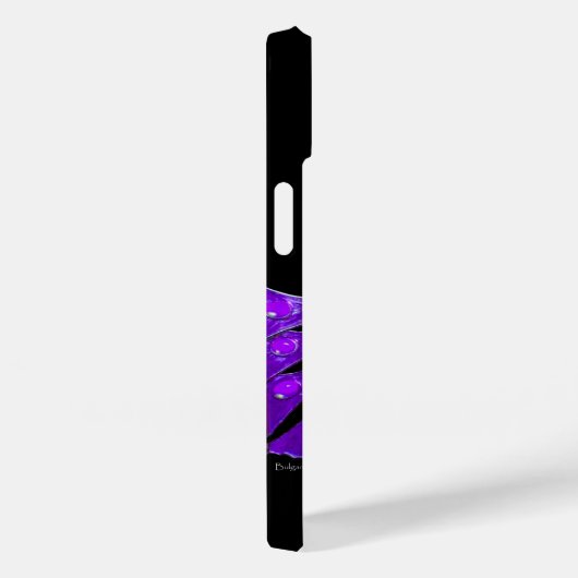 COQUES Case-Mate iPhone ÉLÉGANT PAPIER EN PURPLE, MONOGRAMME AMÉTHYSTE (Verso / Droite)