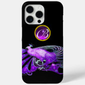 COQUES Case-Mate iPhone ÉLÉGANT PAPIER EN PURPLE, MONOGRAMME AMÉTHYSTE (Verso)