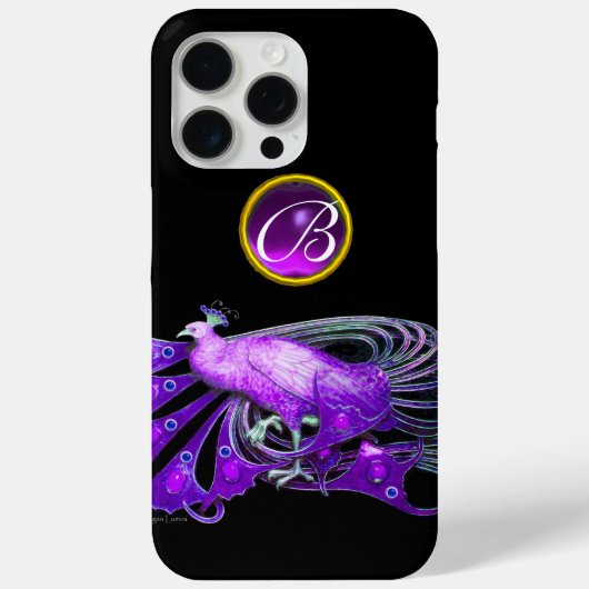 COQUES Case-Mate iPhone ÉLÉGANT PAPIER EN PURPLE, MONOGRAMME AMÉTHYSTE (Verso)