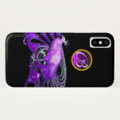 COQUES Case-Mate iPhone ÉLÉGANT PAPIER EN PURPLE, MONOGRAMME AMÉTHYSTE (Dos (Horizontal))