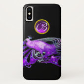 COQUES Case-Mate iPhone ÉLÉGANT PAPIER EN PURPLE, MONOGRAMME AMÉTHYSTE (Dos)