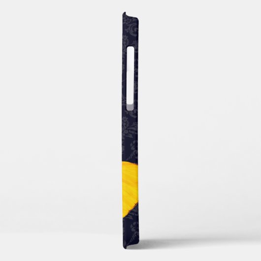 Coques Case-Mate iPhone Elégant Papillon jaune Noir Damas Ajouter un nom (Verso / Gauche)