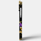 Coques Case-Mate iPhone Élégant Papillon pourpre Gold Confetti Noir (Verso / Gauche)