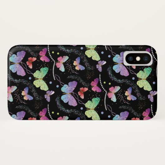 Coques Case-Mate iPhone Élégant Papillons Bright Violet (Dos (Horizontal))