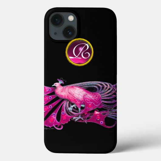 COQUES Case-Mate iPhone ÉLÉGANT PÂQUE EN FUCHSIE ROSE, MONOGRAMME AMÉTHYST (Verso)