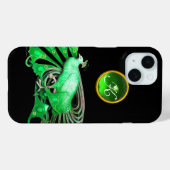 COQUES Case-Mate iPhone ÉLÉGANT PÂQUE EN MONOGRAPHIE VERTE, ÉMERAUDE (Verso (horizontal))