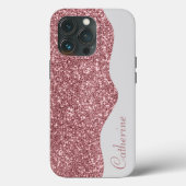 Coques Case-Mate iPhone Elégant Parties scintillant à goutte rose Personna (Verso)