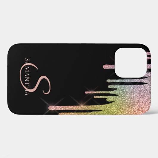 Coques Case-Mate iPhone Élégant Parties scintillant arc-en-ciel (Verso (horizontal))