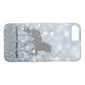 Coques Case-Mate iPhone Elegant Parties scintillant Argent Unicorn, Bokeh (Dos (Horizontal))