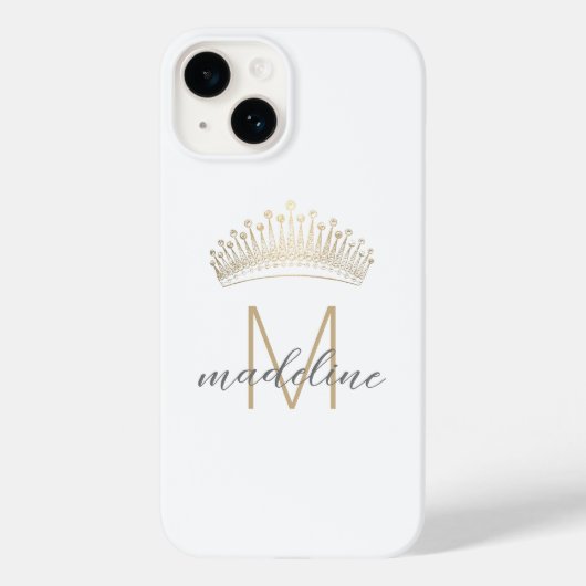 Coques Case-Mate iPhone Élégant Parties scintillant or Couronne Monogramme (Verso)
