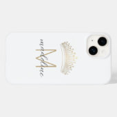 Coques Case-Mate iPhone Élégant Parties scintillant or Couronne Monogramme (Verso (horizontal))