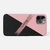 Coques Case-Mate iPhone Elégant Parties scintillant rose noir élégant Glam (Dos (Horizontal))