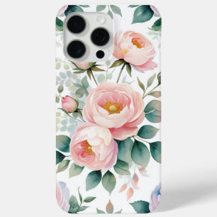 Coque iPhone 15 Pro Max Elégant Pastel Floral Téléphone Conception - Water