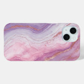 Coques Case-Mate iPhone Élégant Pastel Marbre & Rose Parties scintillant o (Verso (horizontal))