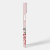 Coques Case-Mate iPhone Élégant Peach Pink Botanical Roses Monogramme Nom (Verso / Droite)