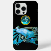 COQUES Case-Mate iPhone ELÉGANT PEACOCK EN BLEU, MONOGRAMME AQUAMARINE (Verso)